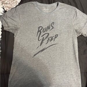 ASICS Gray Short Sleeve Graphic Runs Deep Shirt